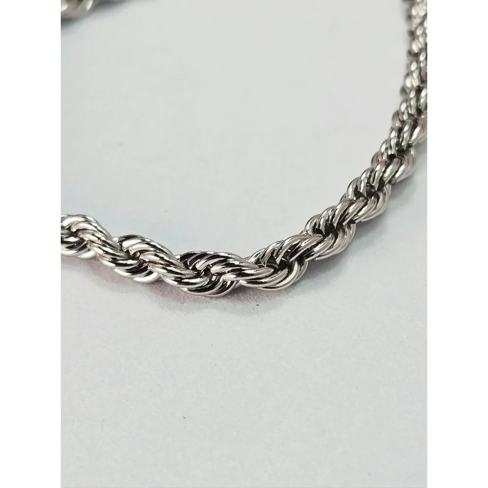 Men’s Rope Chain 4.5mm Twist Bracelet Titanium Steel 8